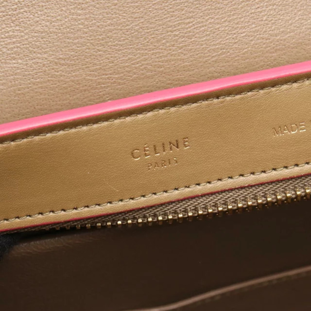 Celine Leather Handbag Trapeze Tones Pink Brown - Picture 4 of 10